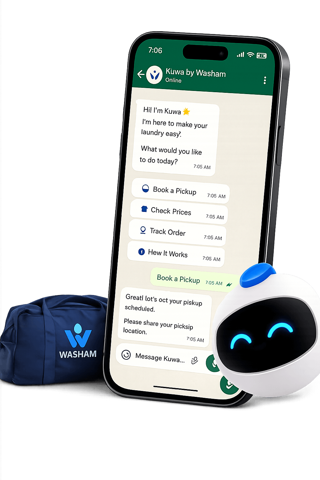 Kuwa — Washam's WhatsApp assistant